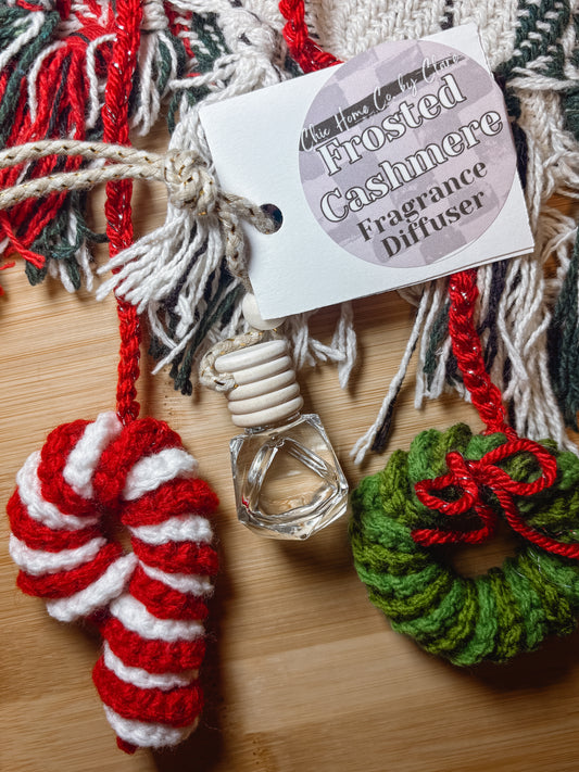 Frosted Cashmere Diffuser + Crochet Car Charm Bundle