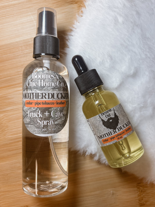 Mother Ducker Beard Oil and Truck Spray Bundle